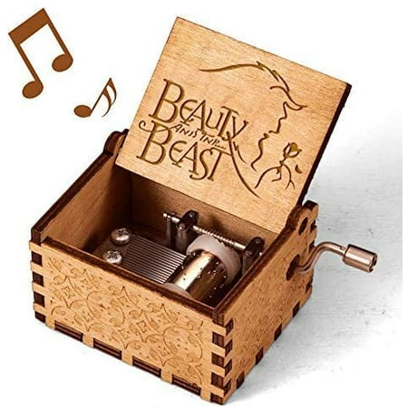 Hand Crank Wooden Music Box Gift Classical Carving New Merry Christmas Theme